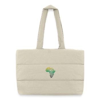 Africa-_continent_silhouette-_leopard_head_and_ - Puffer-Einkaufstasche - Naturweiß - Vorne