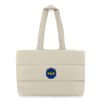 Stopwatch Best Time Half Marathon - Puffer Shopping Bag - natural - Front