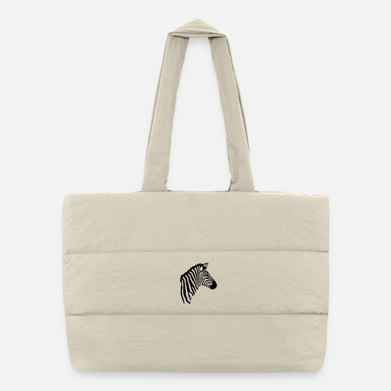 Zebra Kopf Puffer-Einkaufstasche