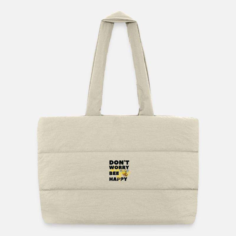 Don't worry Bee Happy Puffer Shopping Bag