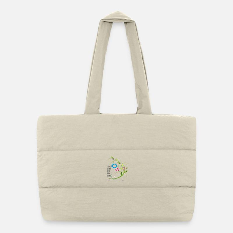 love Love flower tendrils Puffer Shopping Bag