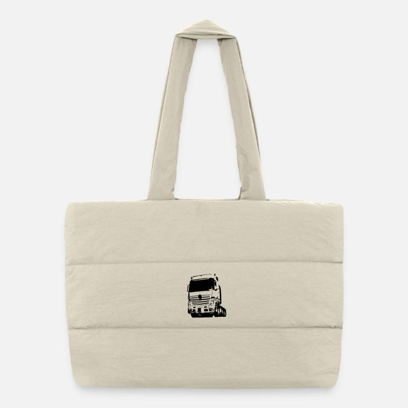 Deutscher LKW Silhouette Puffer-Einkaufstasche