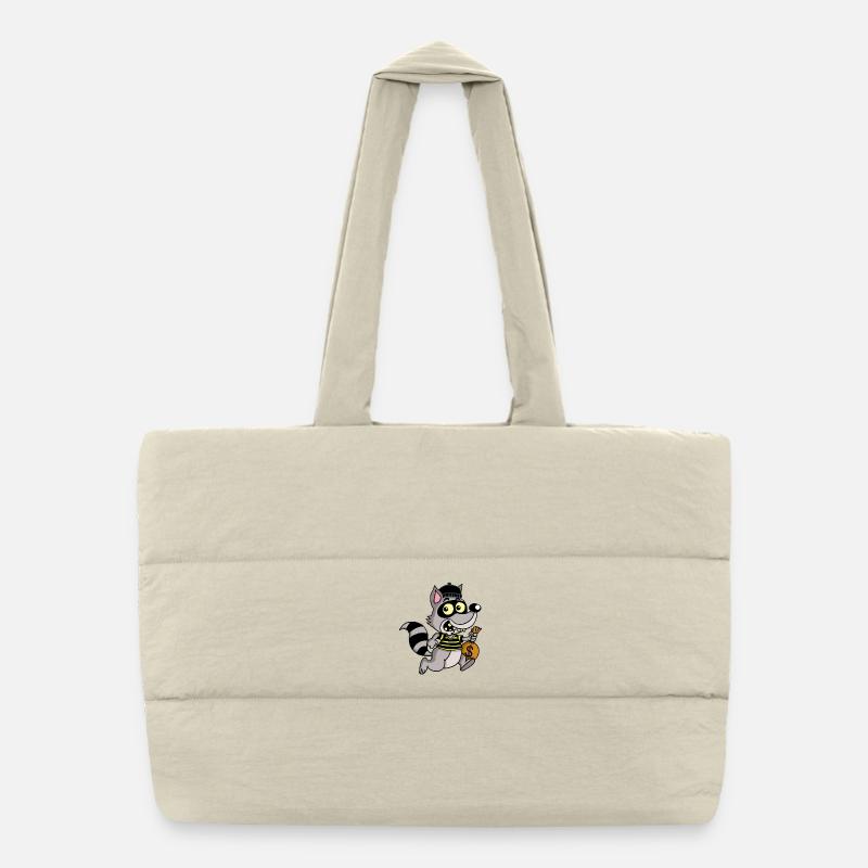 Diebischer Waschbär Puffer-Einkaufstasche