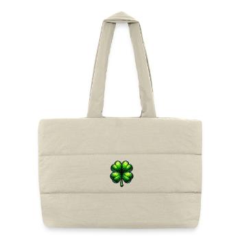 Trèfle à quatre feuilles - Sac shopping matelassé - blanc naturel - Devant