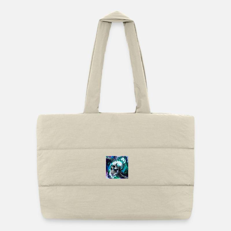 Punk Skull Puffer Shopping Bag