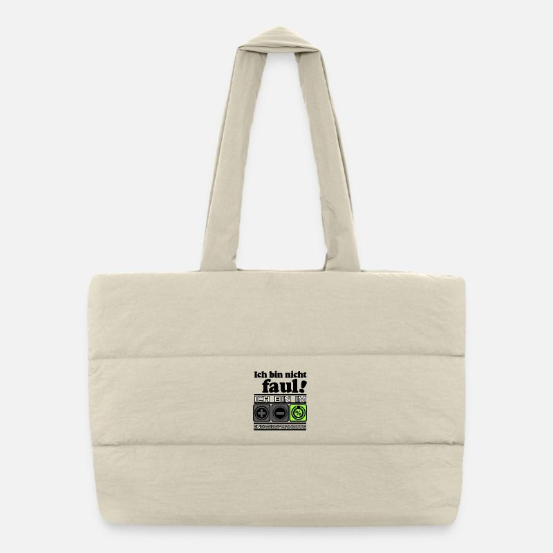 Fun Party Saying Statement Shirt, Energy Saving Mode Puffer Shopping Bag