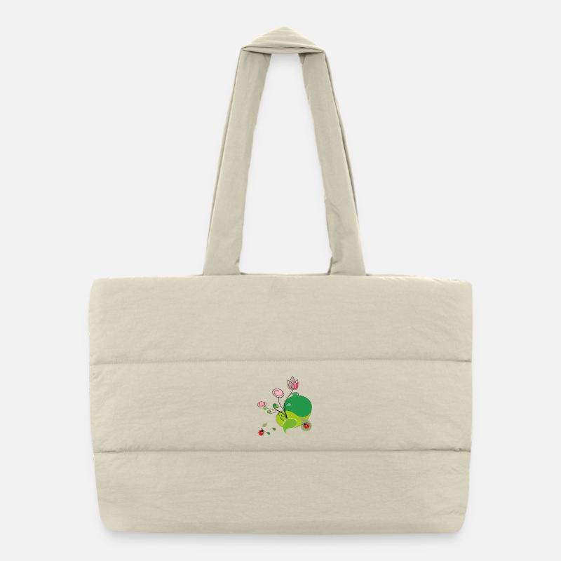Fleur avec coccinelle Sac shopping matelassé