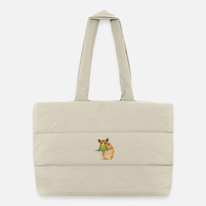Hamster Menno with two Wellis Puffer Shopping Bag