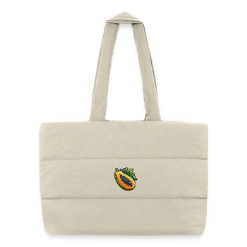 Papaye Illustrée Colorée pour Vêtements - Sac shopping matelassé - blanc naturel - Devant
