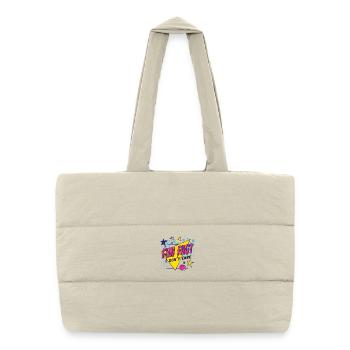 Fun Fact I Don’t Care 80s Retro Ironic - Puffer Shopping Bag - natural - Front