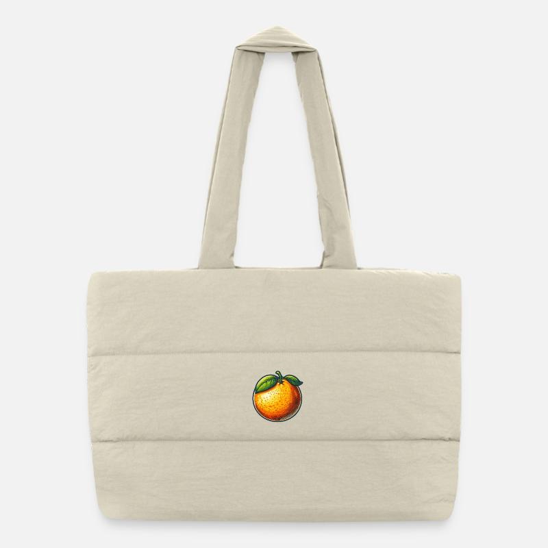 Orange Ensoleillée avec Feuilles Vives Sac shopping matelassé