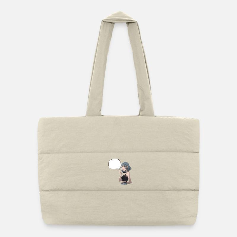 Speech Bubbles Noir Heroine CropTop Puffer Shopping Bag