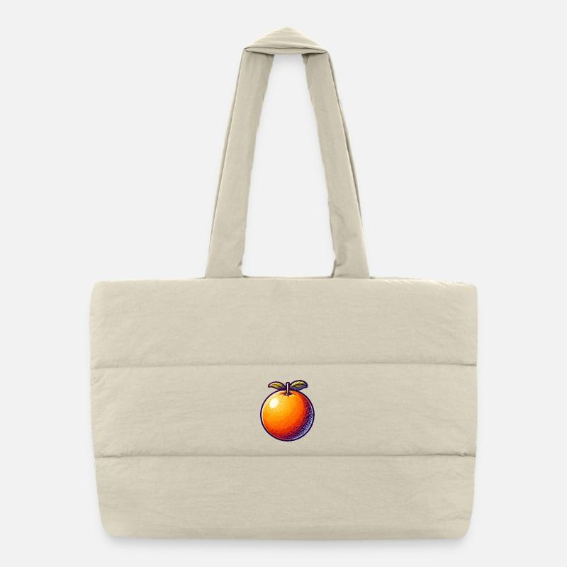 Bright orange cartoon Puffer Shopping Bag