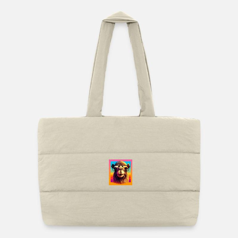 camel Puffer Shopping Bag