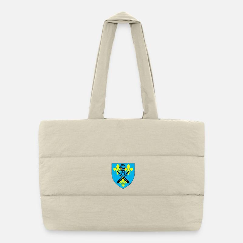 Chevalier noir et blason médiéval Sac shopping matelassé