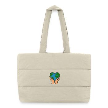 Dame Nature - Sac shopping matelassé - blanc naturel - Devant