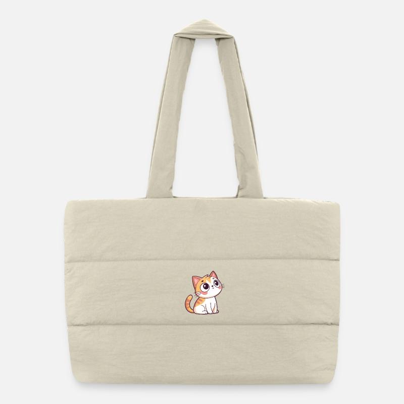 Neugieriges Kätzchen Puffer-Einkaufstasche