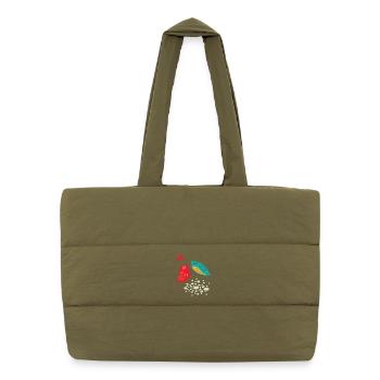 birds in love - Puffer Shopping Bag - safari green - Front
