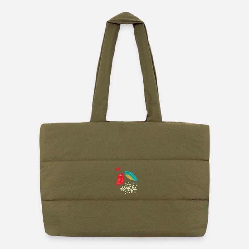 Oiseaux amoureux Sac shopping matelassé
