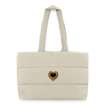 Heart of roots – nature motif full of solidarity - Puffer Shopping Bag - natural - Front