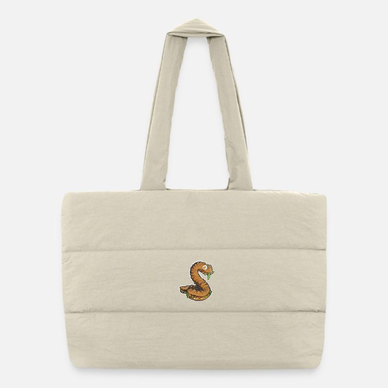 The Snacking Snake Puffer Shopping Bag
