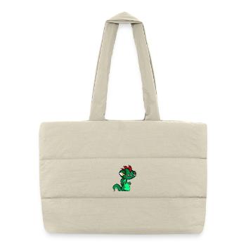Petite chemise fantastique style serpent lézard fantastique - Sac shopping matelassé - blanc naturel - Devant