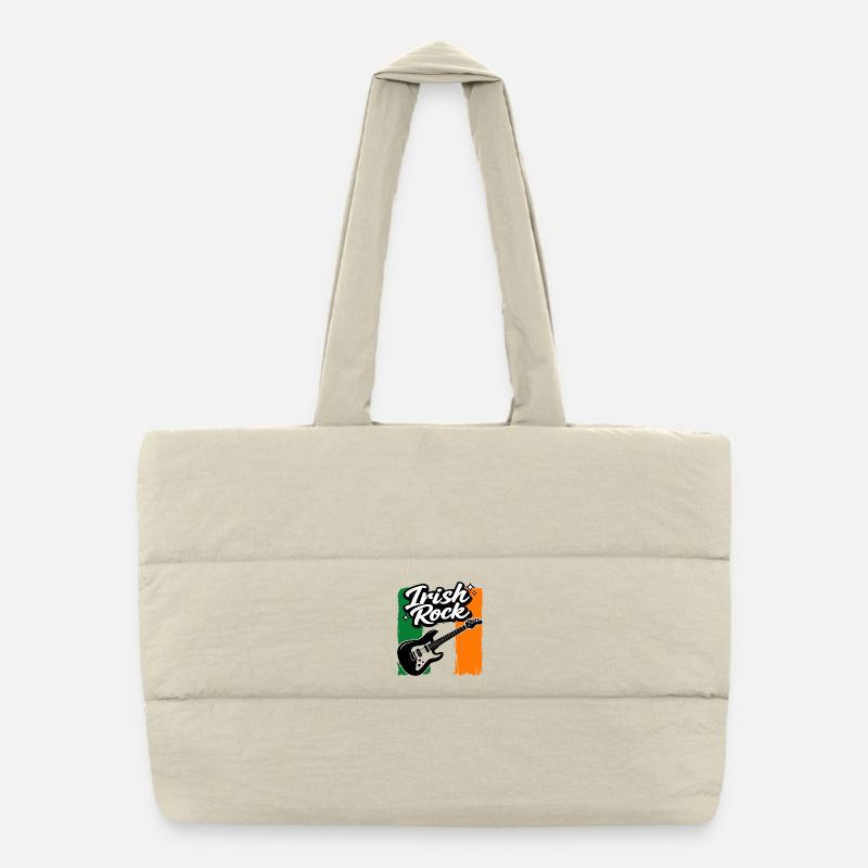 E-Gitarre St Patrick Flagge Rock Geschenk Puffer-Einkaufstasche
