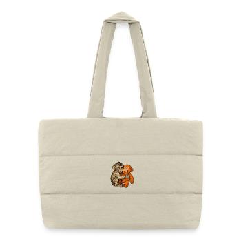 Câlin, mon copain singe et orang - Sac shopping matelassé - blanc naturel - Devant
