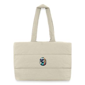 Colorful Parrot With Glasses - Puffer Shopping Bag - natural - Front