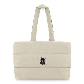 Raccoon Chic Sonnenbrille - Puffer-Einkaufstasche - Naturweiß - Vorne