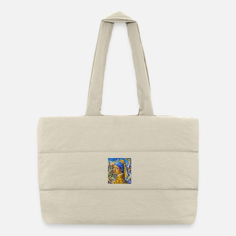 Perle de l’écharpe bleue Sac shopping matelassé