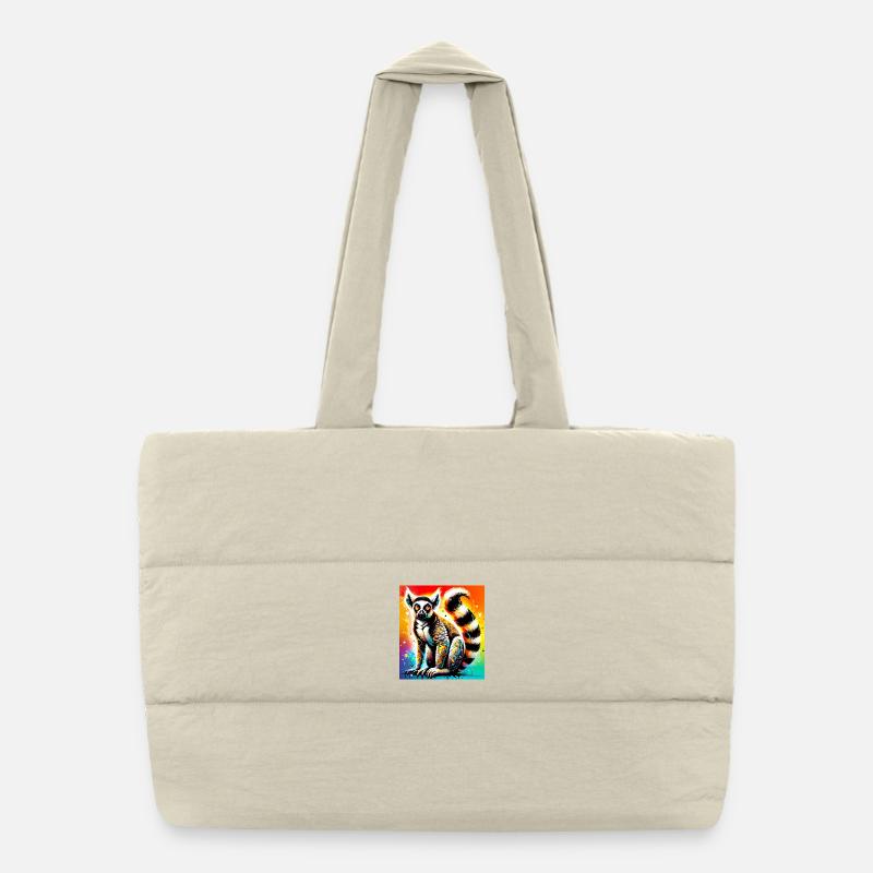 Lémurien - Sac shopping matelassé - blanc naturel