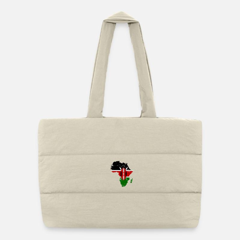 Kenia_Flagge_Afrika_used_used Puffer-Einkaufstasche