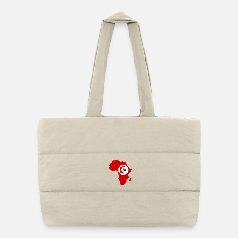 Drapeau de la Tunisie Afrique Sac shopping matelassé
