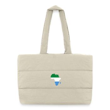Sierra_Leone_Flagge_Afrika_used - Sac shopping matelassé - blanc naturel - Devant