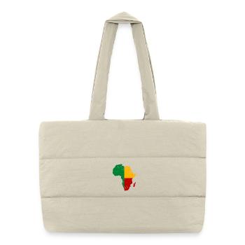 Drapeau du Bénin Afrique utilisé - Sac shopping matelassé - blanc naturel - Devant