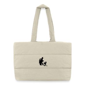 Carte du Danemark - Sac shopping matelassé - blanc naturel - Devant