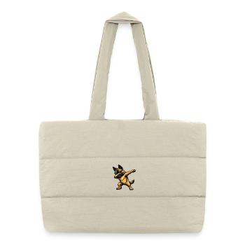 Dabbing Belgian Shepherd - Puffer Shopping Bag - natural - Front