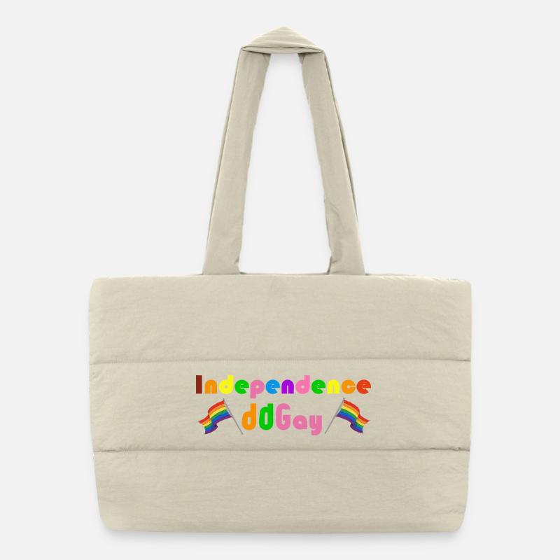 Unabhängigkeit Schwuler Regenbogen - Puffer-Einkaufstasche - Naturweiß