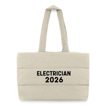 Électricien 2026 – un motif cool pour les électriciens - Sac shopping matelassé - blanc naturel - Devant