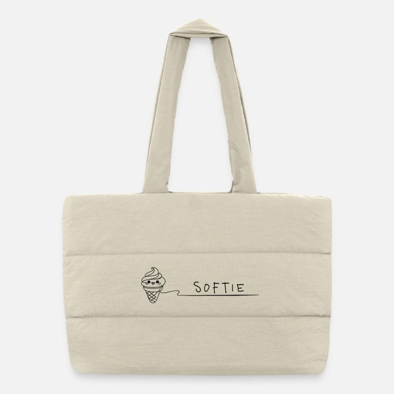 Softie Süßes Softeis Doodle Line Art Puffer Shopping Bag