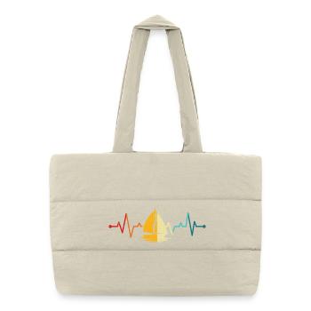 Sail_Boat_Heartbeat - Sac shopping matelassé - blanc naturel - Devant