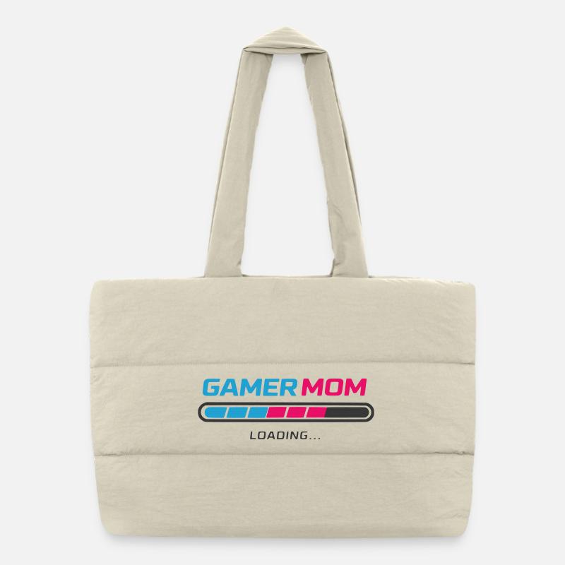 Gamer Mom Loading Bar Puffer Shopping Bag