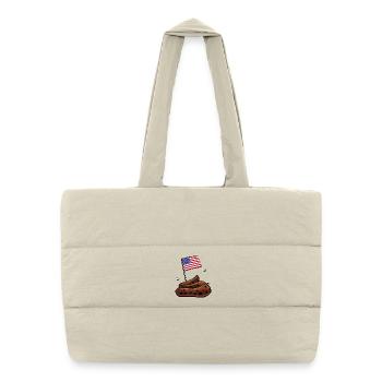 Etats-Unis - Sac shopping matelassé - blanc naturel - Devant