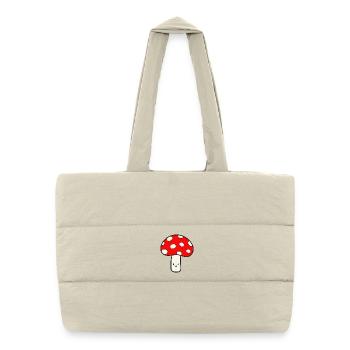 Champignon Mouche agaric Lucky Mushroom - Sac shopping matelassé - blanc naturel - Devant