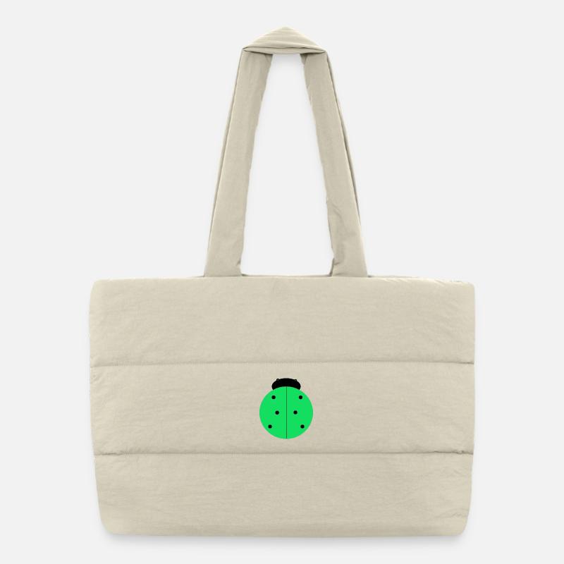 Coccinelle Verte à Points Noirs Sac shopping matelassé