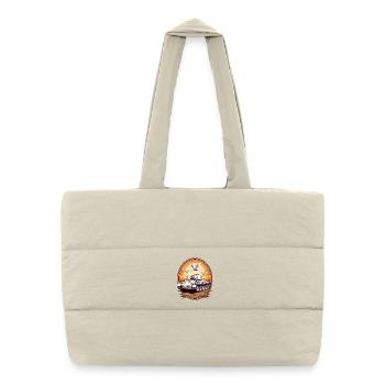 Chars avec colombes de la paix - Sac shopping matelassé - blanc naturel - Devant
