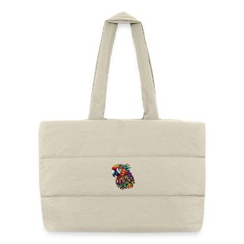 Parrot decorated with Mandalas - Puffer Shopping Bag - natural - Front