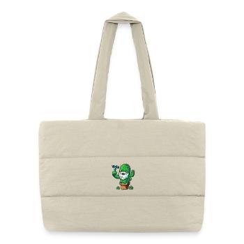 Cactus se rase la barbe - Sac shopping matelassé - blanc naturel - Devant