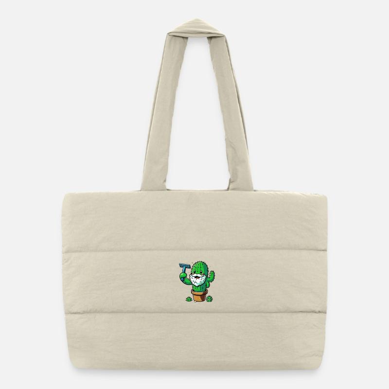 Cactus shaves his beard Puffer Shopping Bag